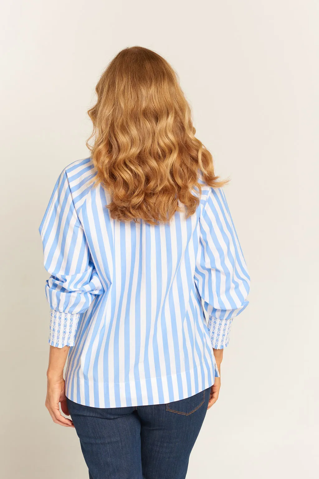 Alissa Blouse Pale Blue / White