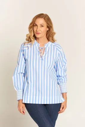 Alissa Blouse Pale Blue / White