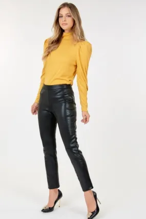 Animal Skin Vinyl Ankle Pants