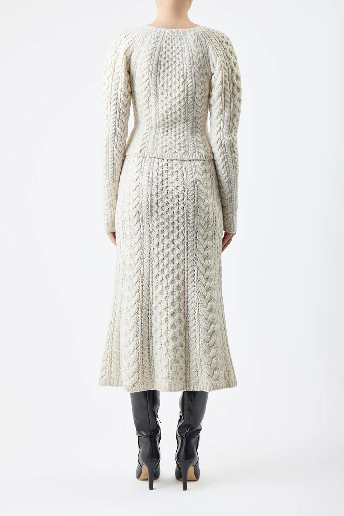 Arwel Knit Sweater in Ivory Cashmere