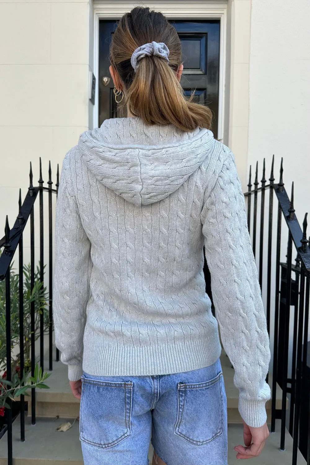 Ayla Cable Knit Zip-Up Sweater