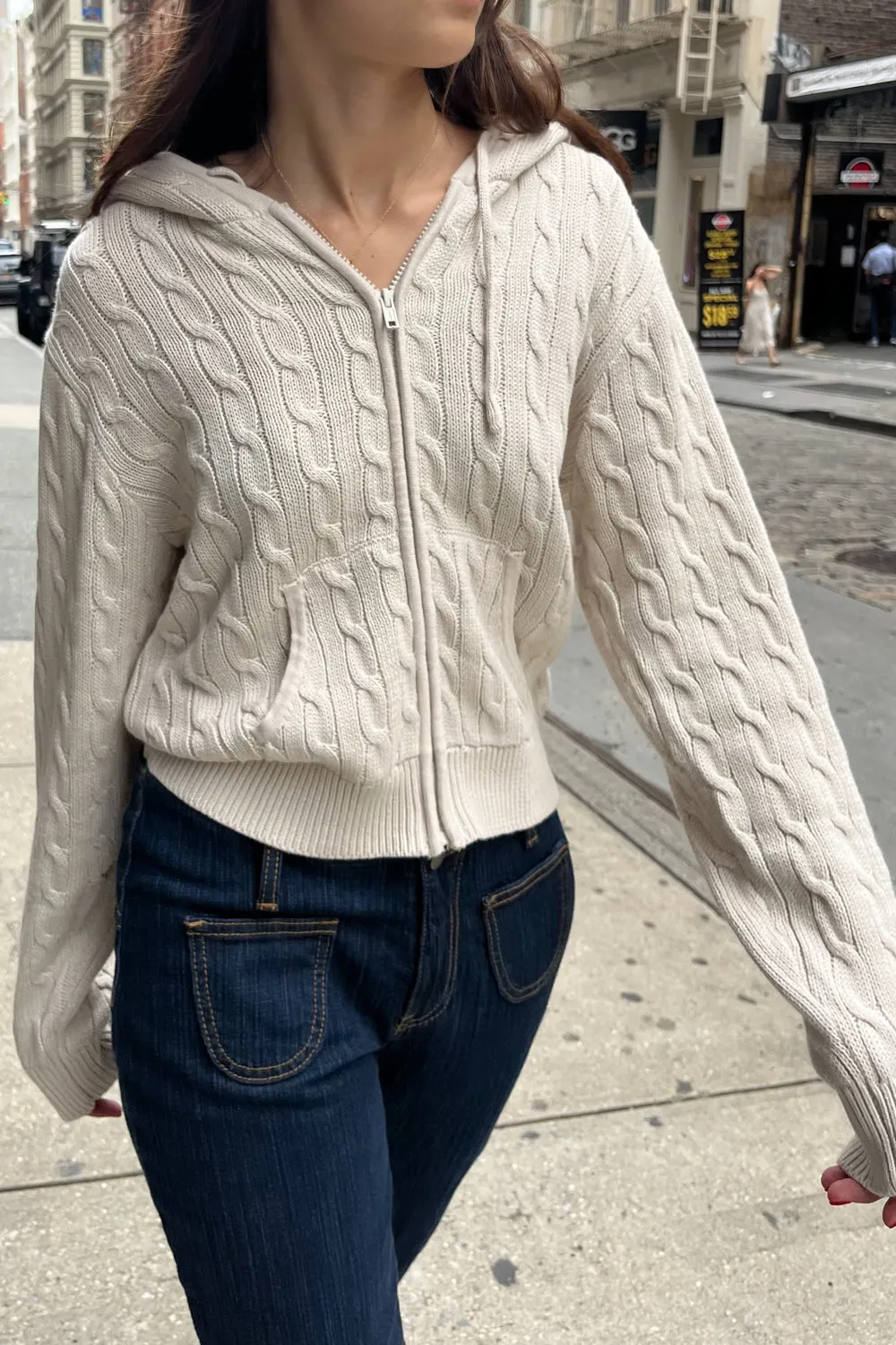 Ayla Cable Knit Zip-Up Sweater