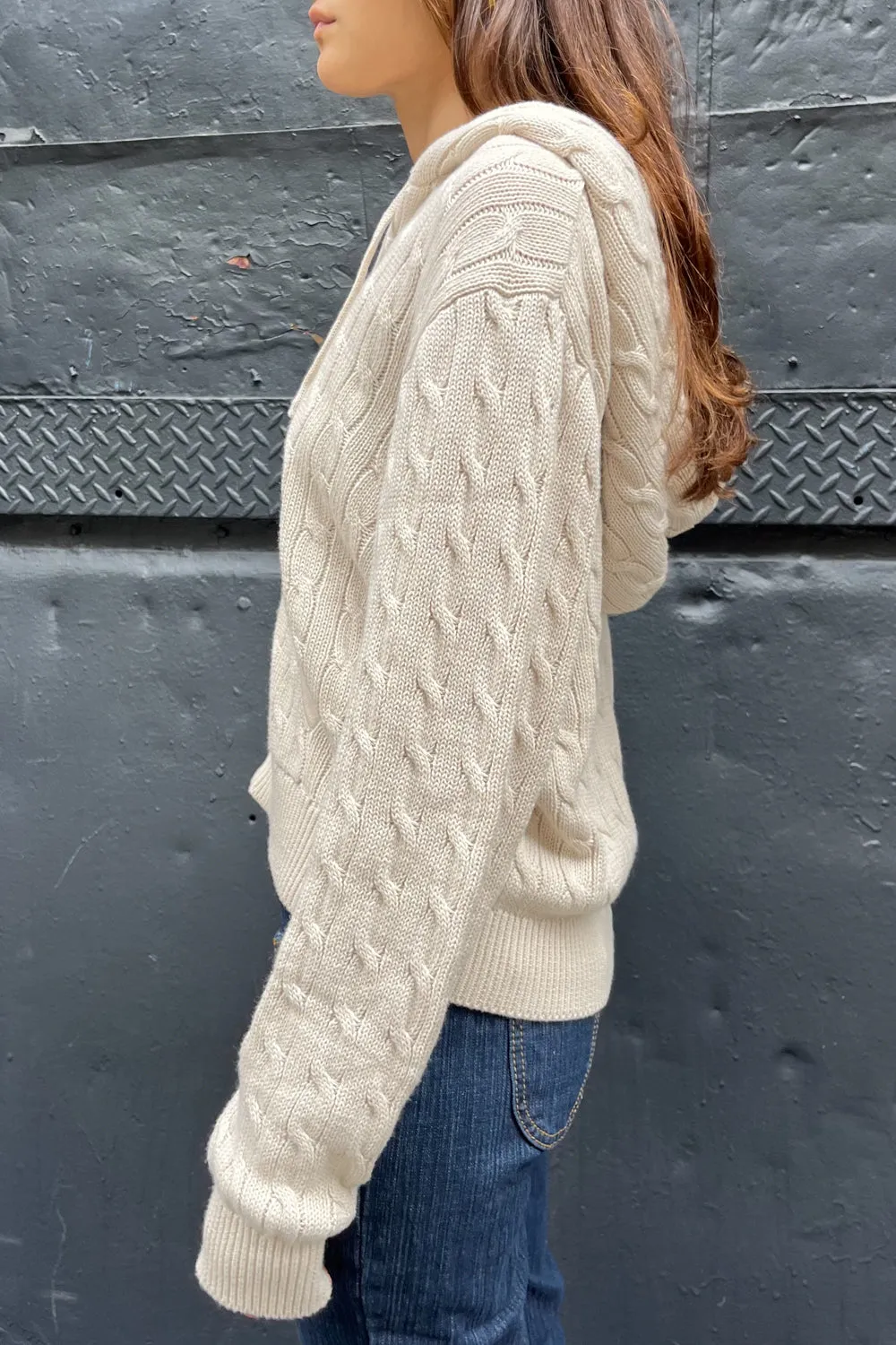 Ayla Cable Knit Zip-Up Sweater