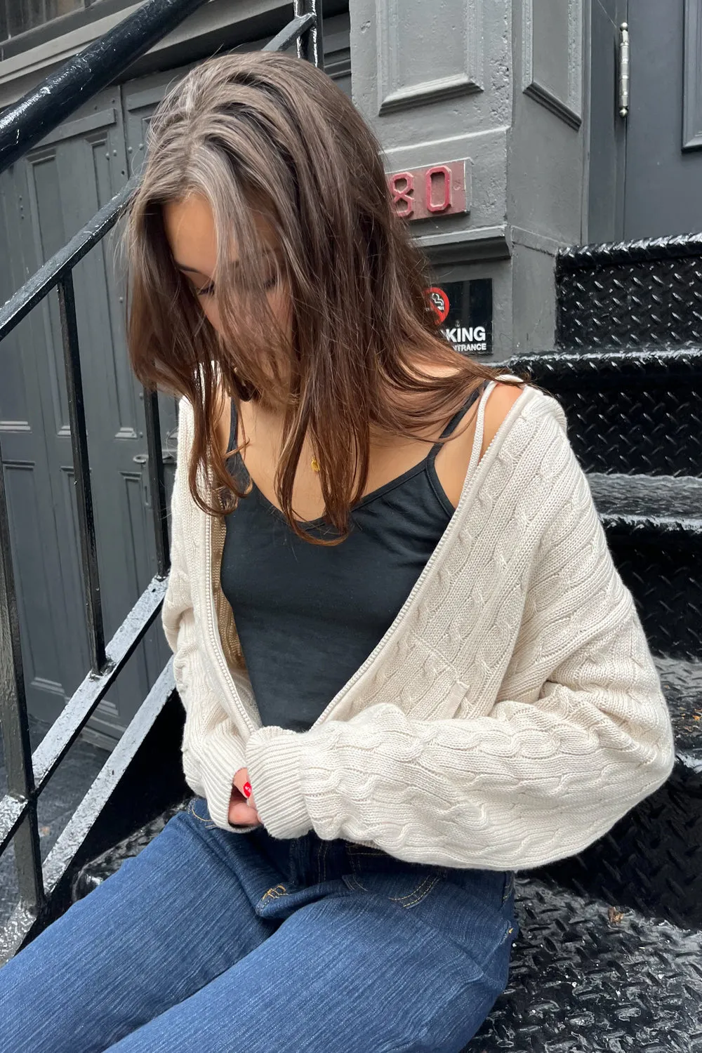 Ayla Cable Knit Zip-Up Sweater