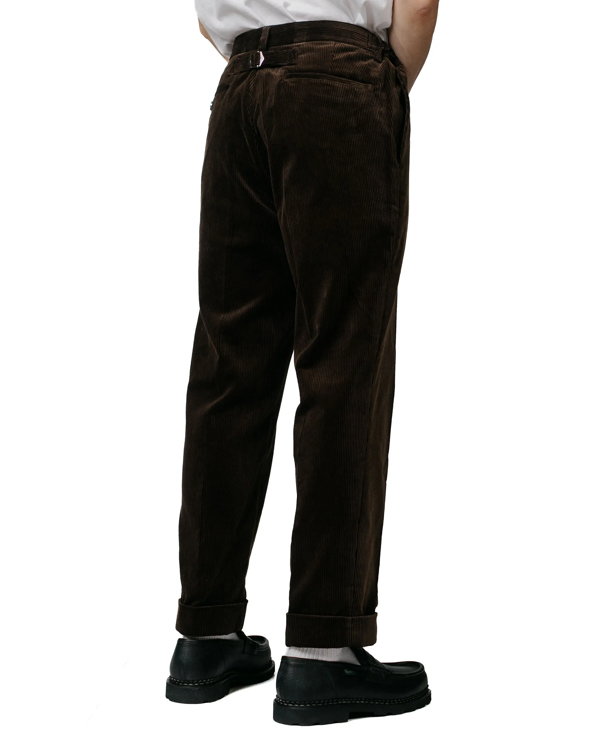 Beams Plus Ivy Trousers Ankle-Cut Corduroy Dark Brown