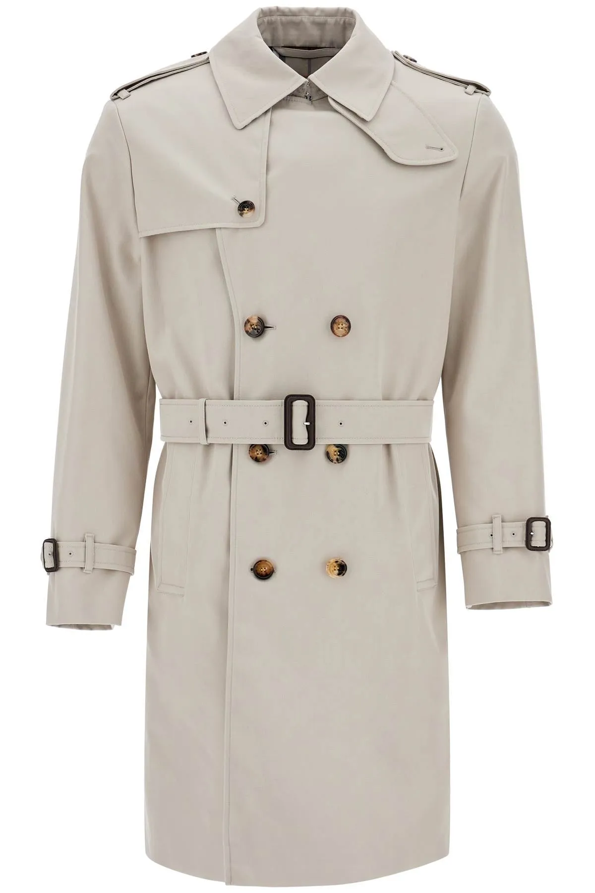 Belted Cotton-Blend Trench Coat