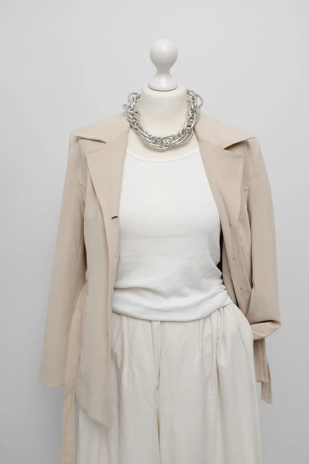 BELTED SLIM BEIGE VINTAGE BLAZER