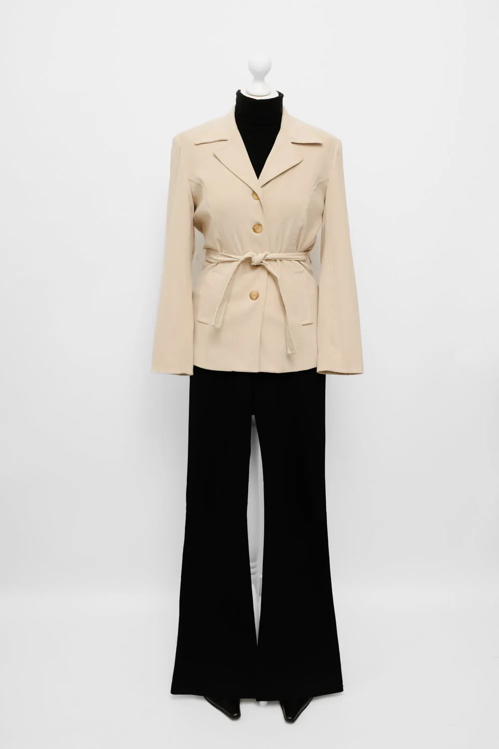 BELTED SLIM BEIGE VINTAGE BLAZER