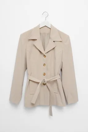 BELTED SLIM BEIGE VINTAGE BLAZER