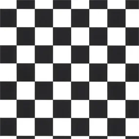 Black White  Checkered Poly Cotton Fabric