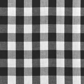 Black White Gingham Checkered Poly Cotton Fabric