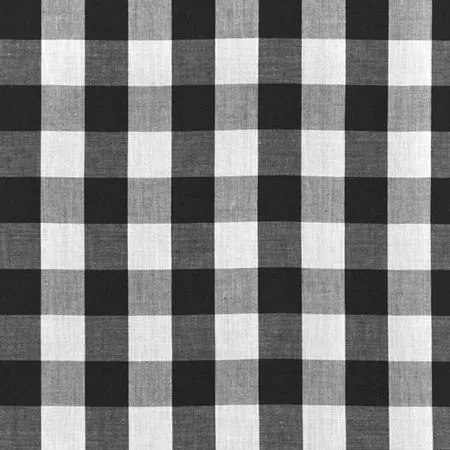 Black White Gingham Checkered Poly Cotton Fabric