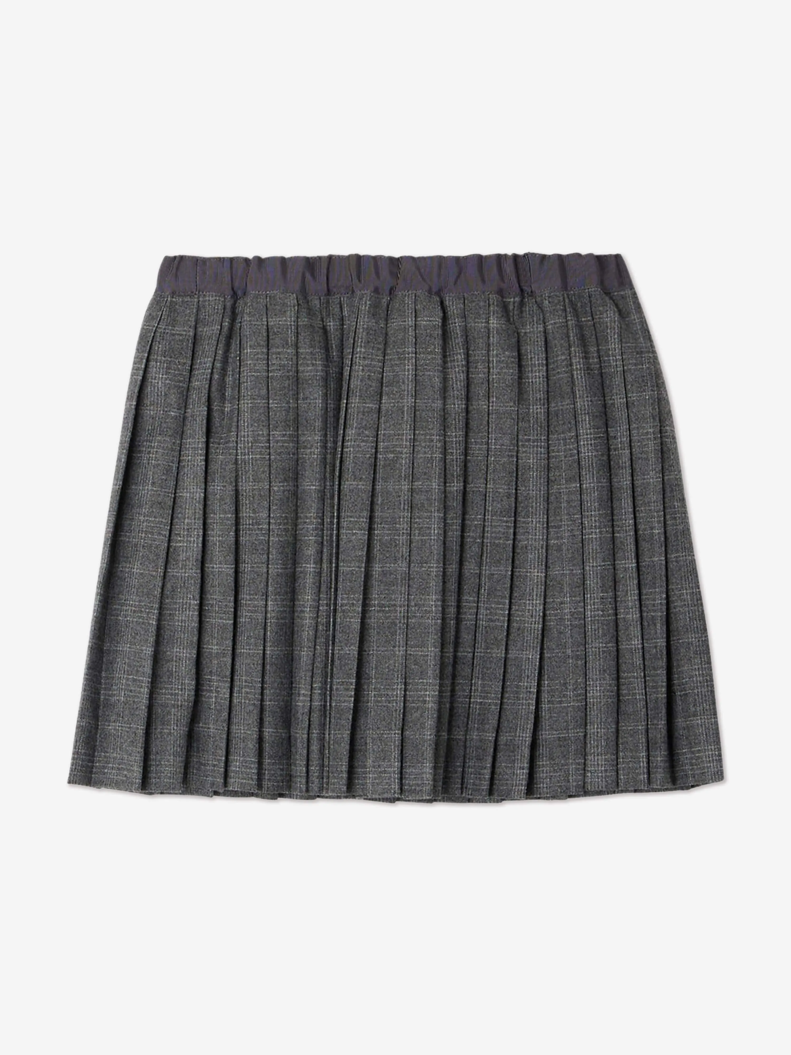 Bonpoint Girls Jais Checkered Skirt in Grey