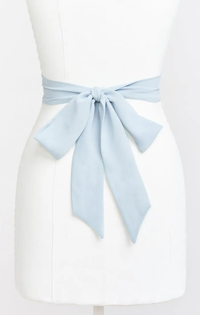 Bridesmaid Sash ~ Steel Blue Chiffon