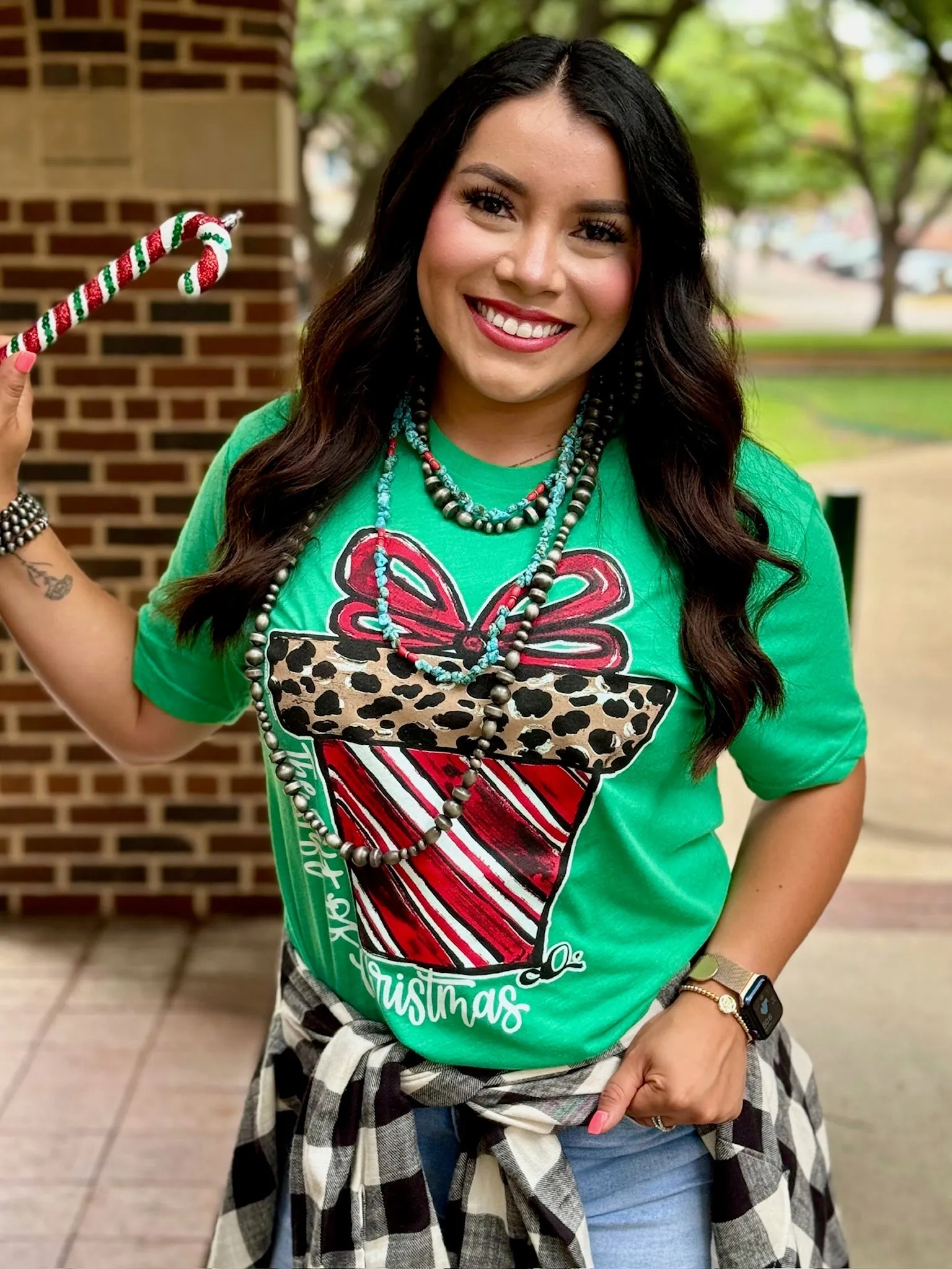 Callie Ann Stelter Candy Cane Present Tee & Sweatshirt