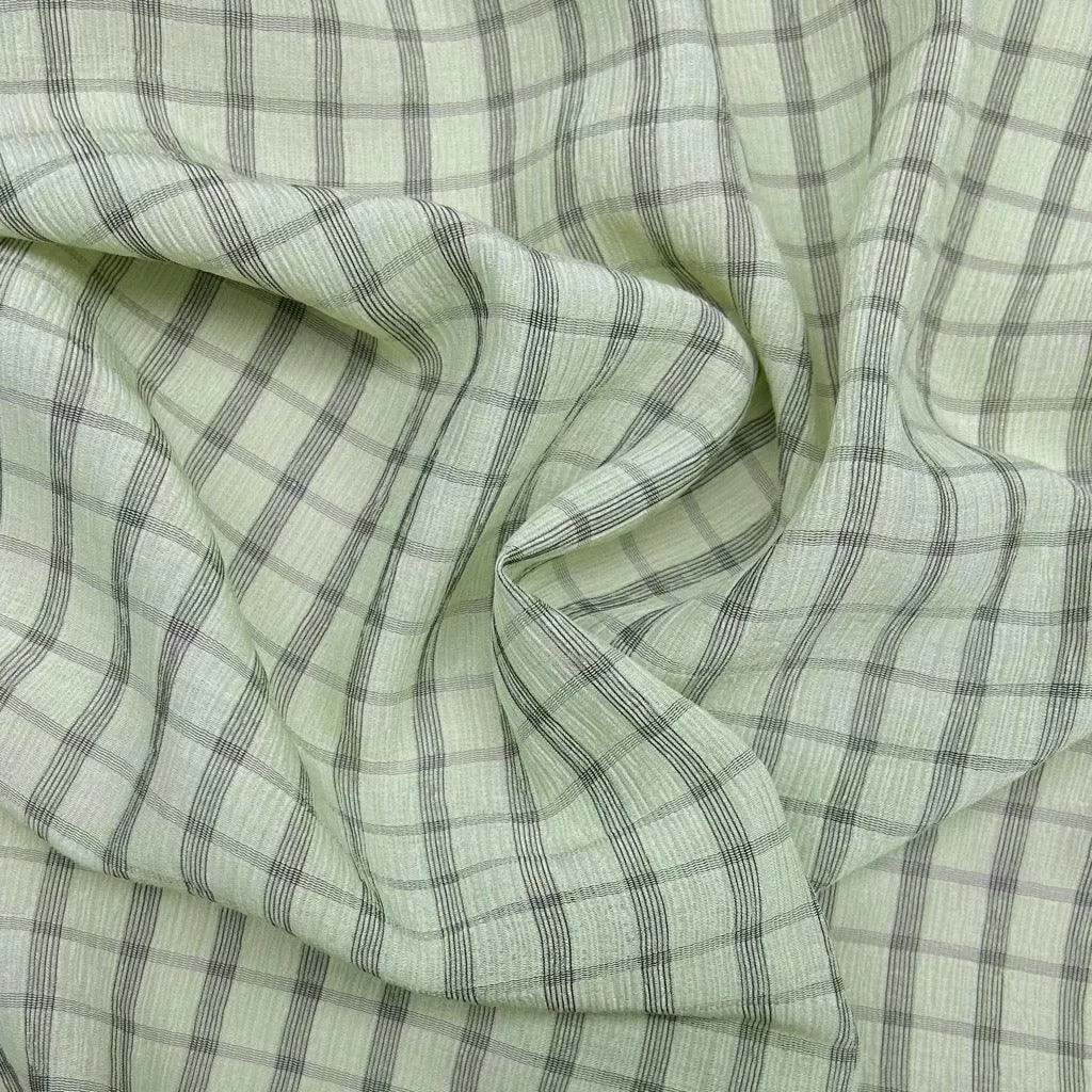 Checkered Crinkle Chiffon Fabric