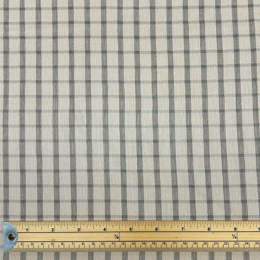 Checkered Crinkle Chiffon Fabric