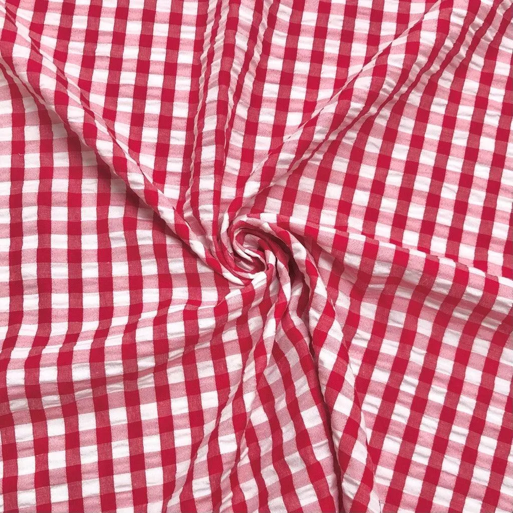 Checkered Seersucker Fabric