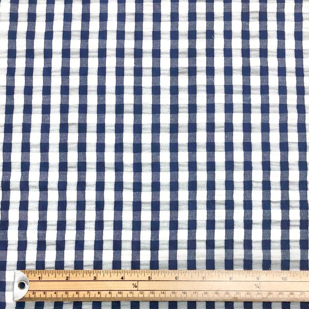 Checkered Seersucker Fabric