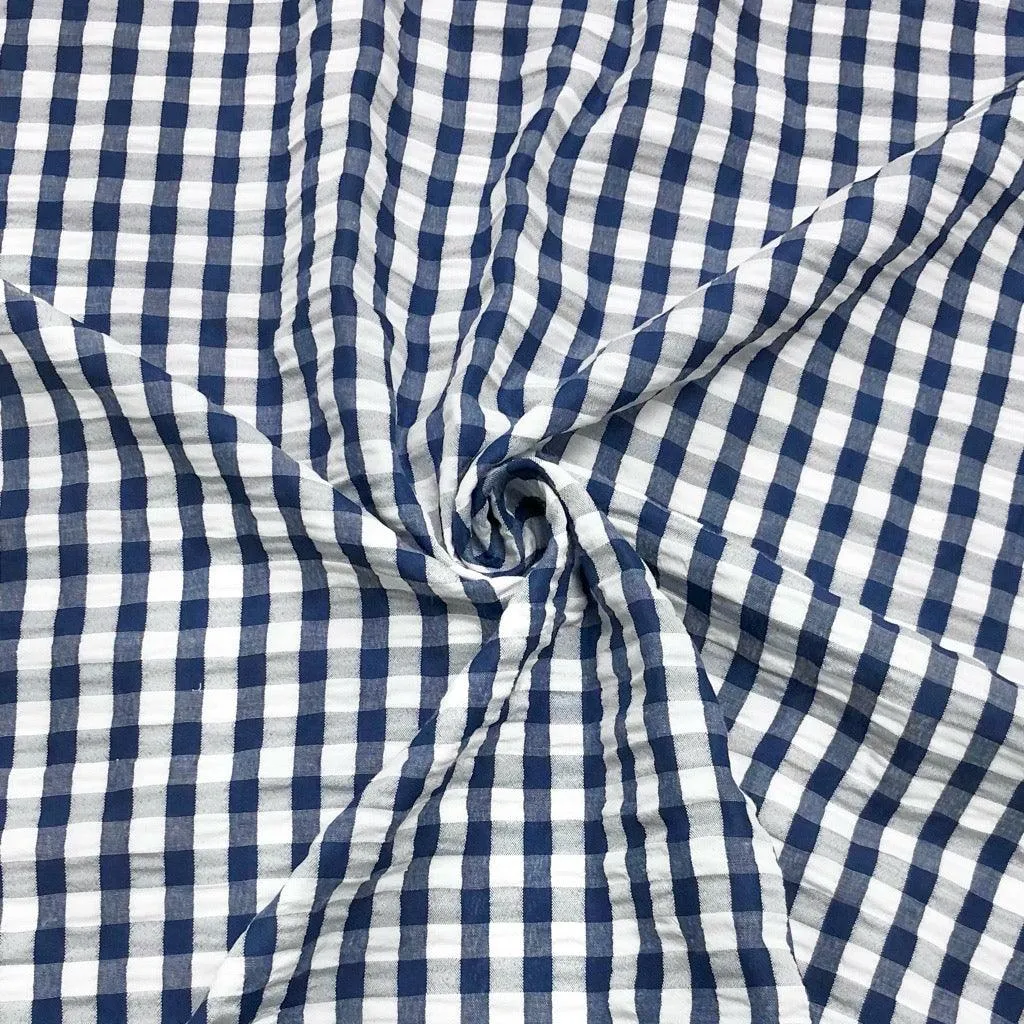 Checkered Seersucker Fabric