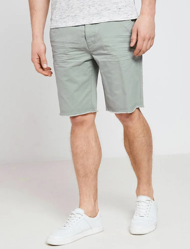 Chester Raw Hem Chino Shorts in Mint