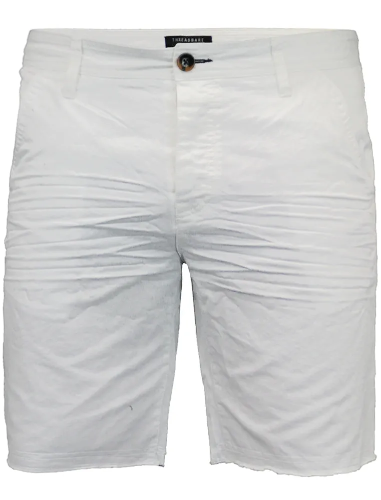 Chester Raw Hem Chino Shorts in White