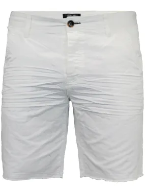 Chester Raw Hem Chino Shorts in White