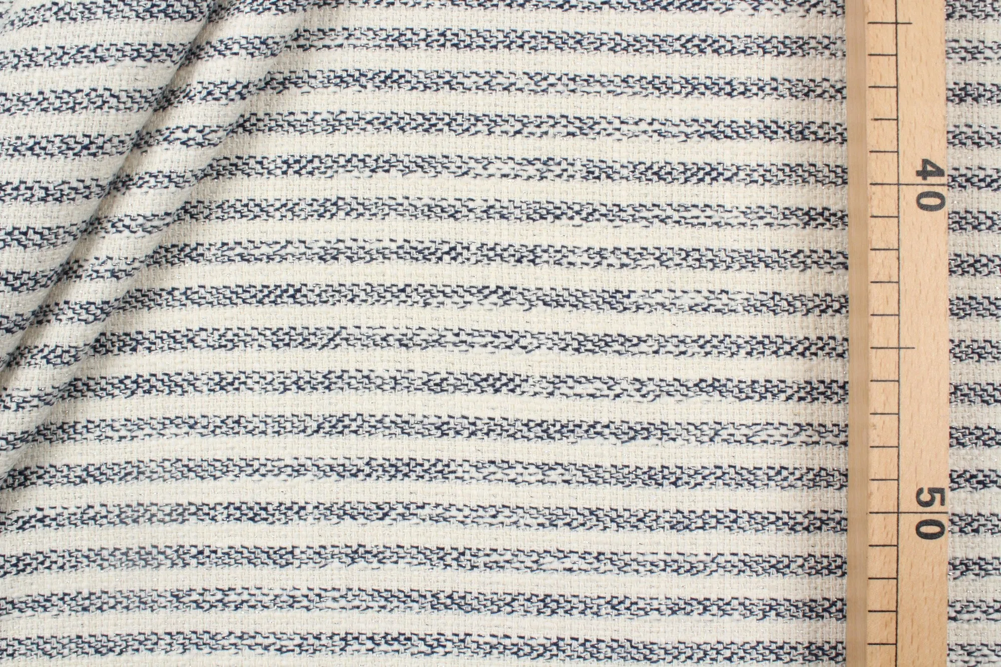 Cotton Blend Tweed - Stripes with Silver Lurex