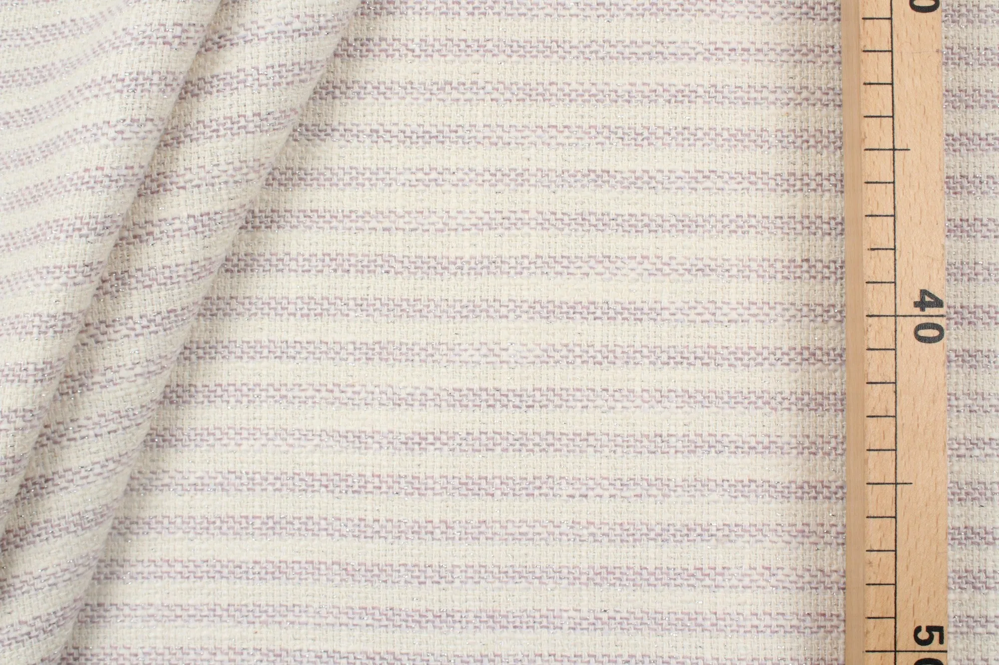 Cotton Blend Tweed - Stripes with Silver Lurex