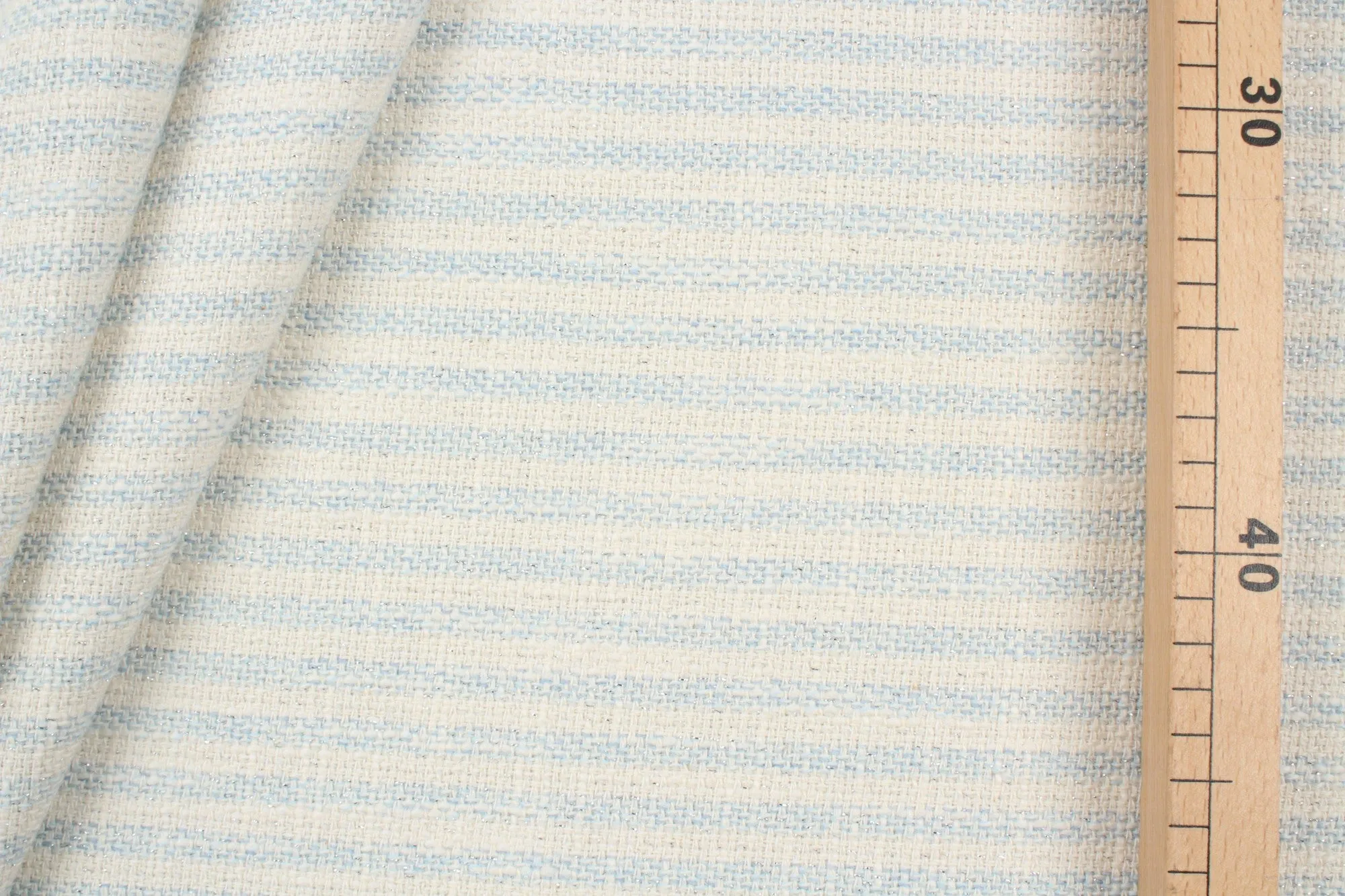 Cotton Blend Tweed - Stripes with Silver Lurex