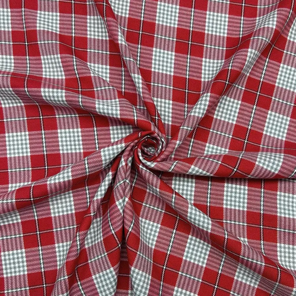 Dogtooth Checkered PolyViscose Tartan Fabric