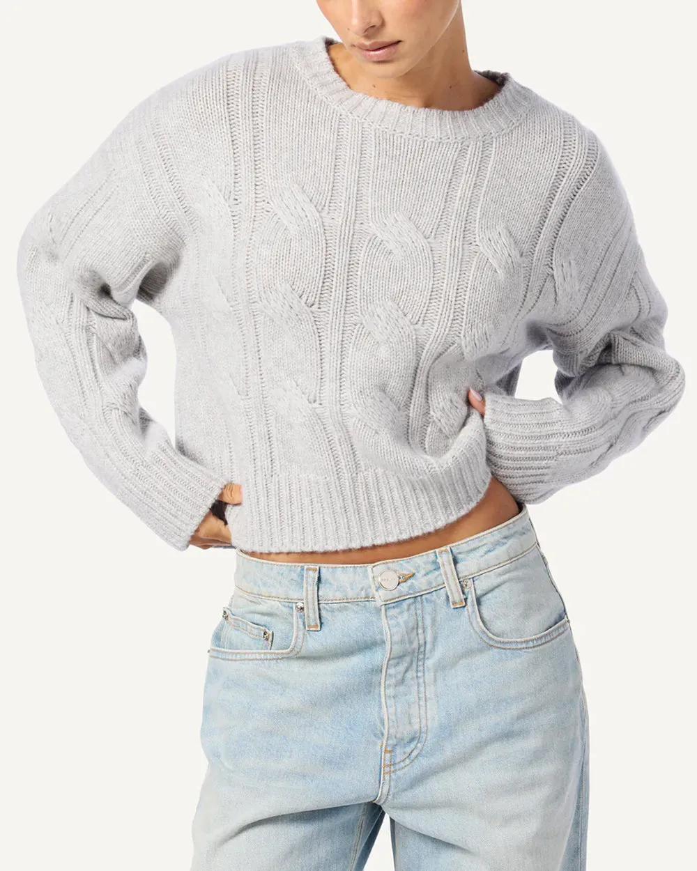 Foggy Cable Knit Tristan Sweater