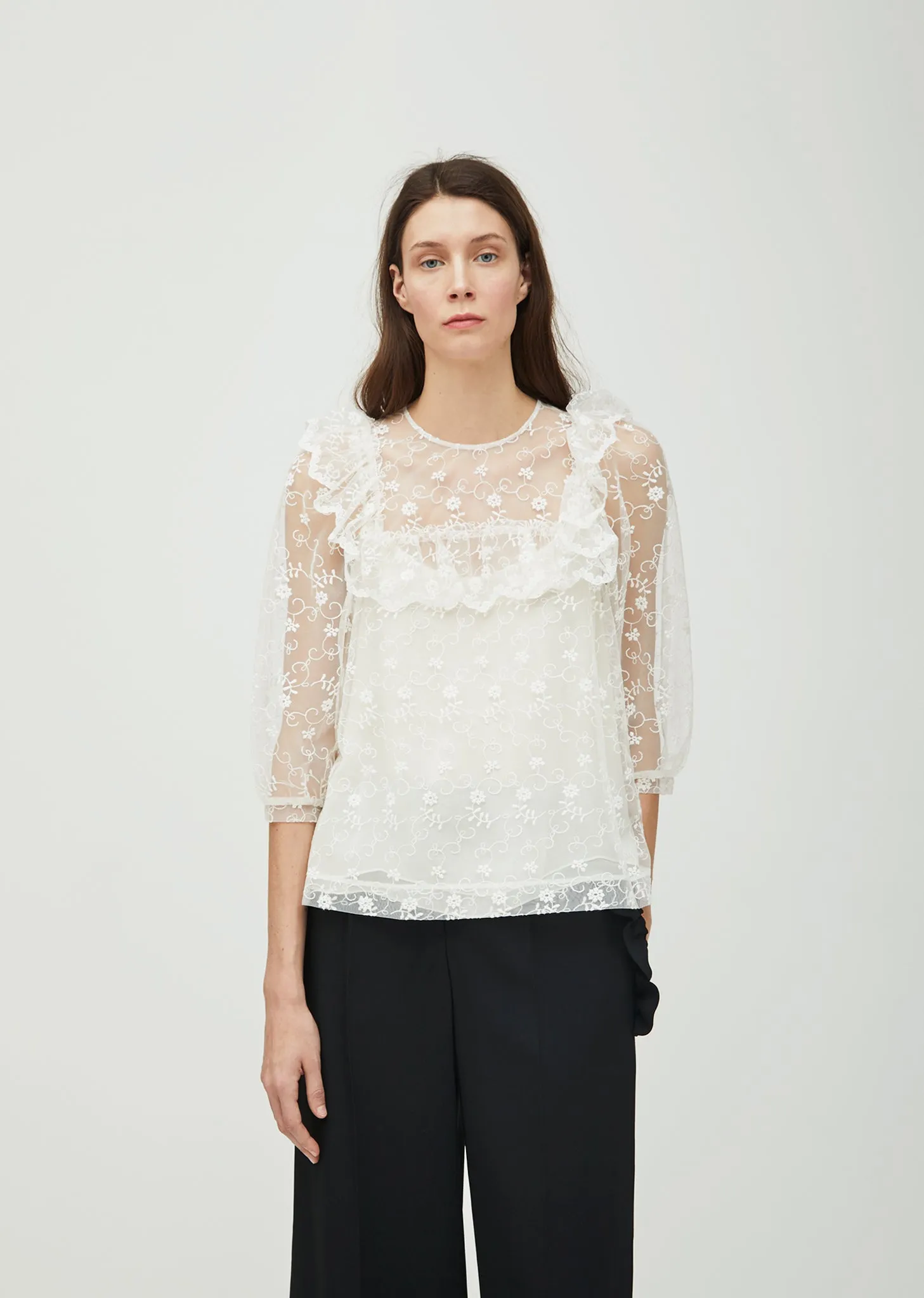 Frilled Lace Bib Top