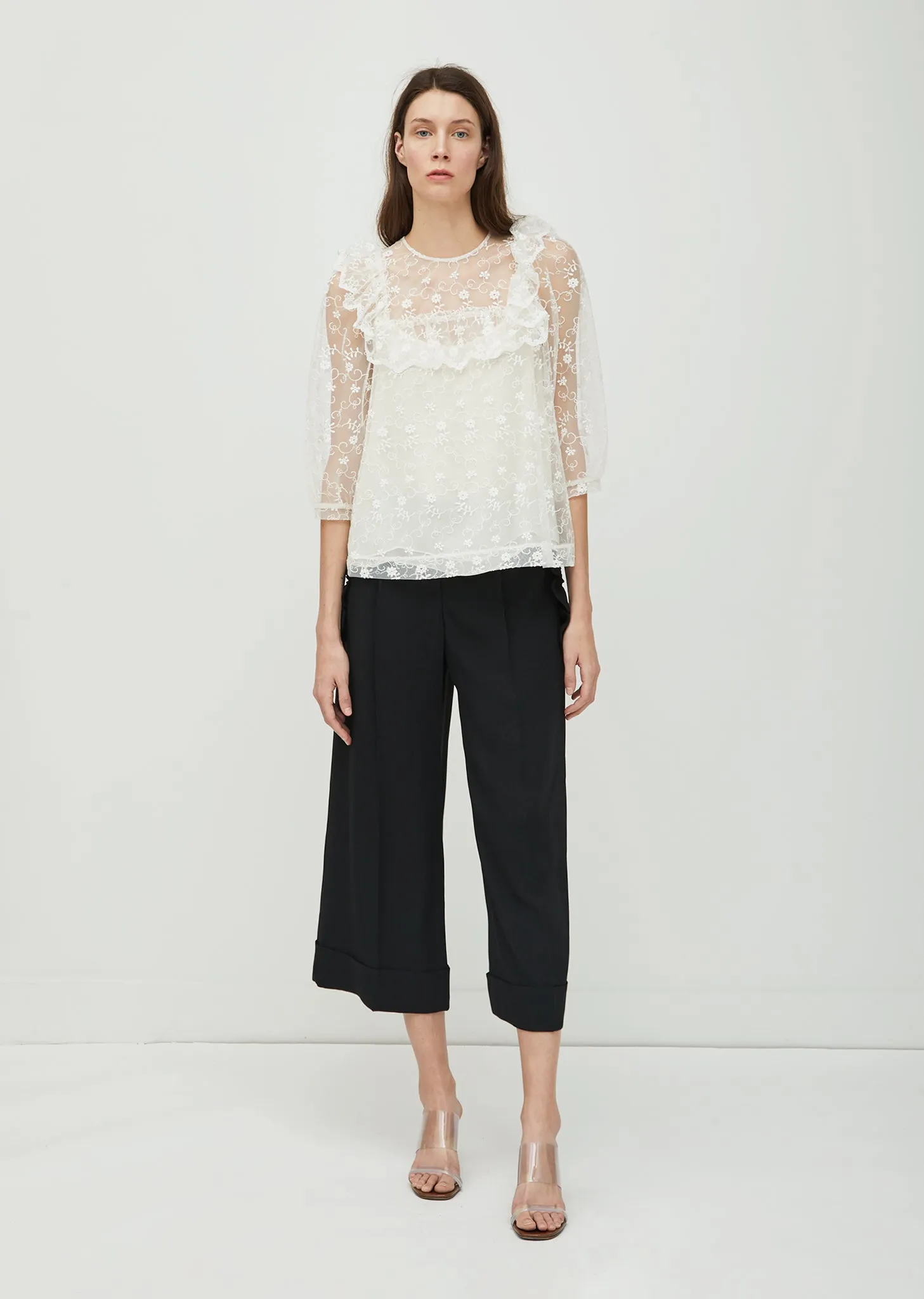 Frilled Lace Bib Top