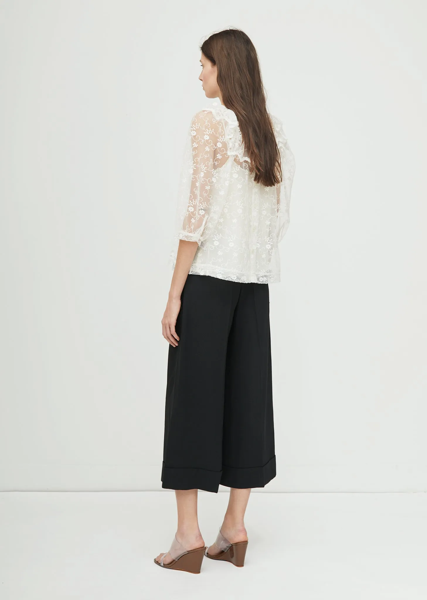 Frilled Lace Bib Top