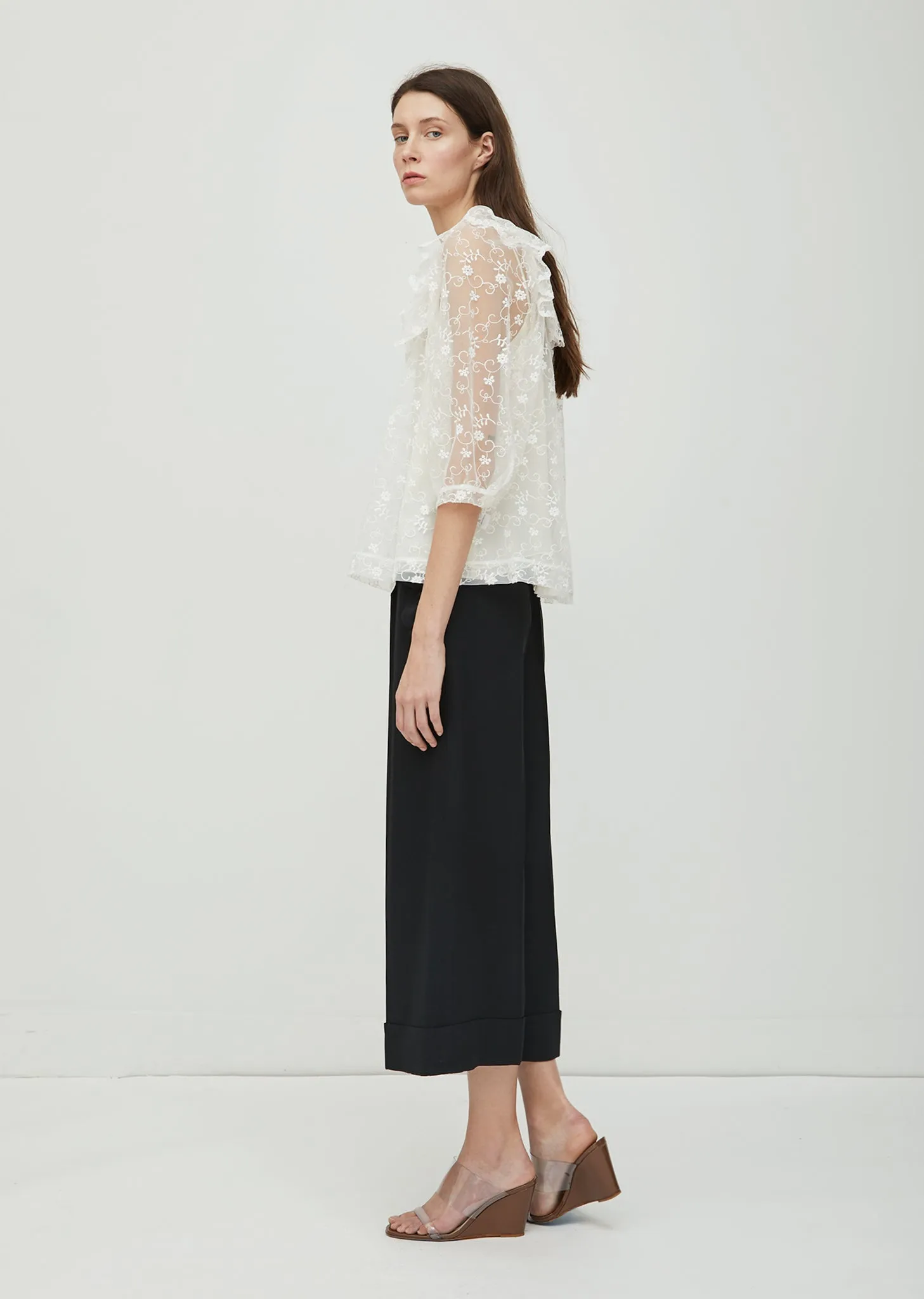 Frilled Lace Bib Top