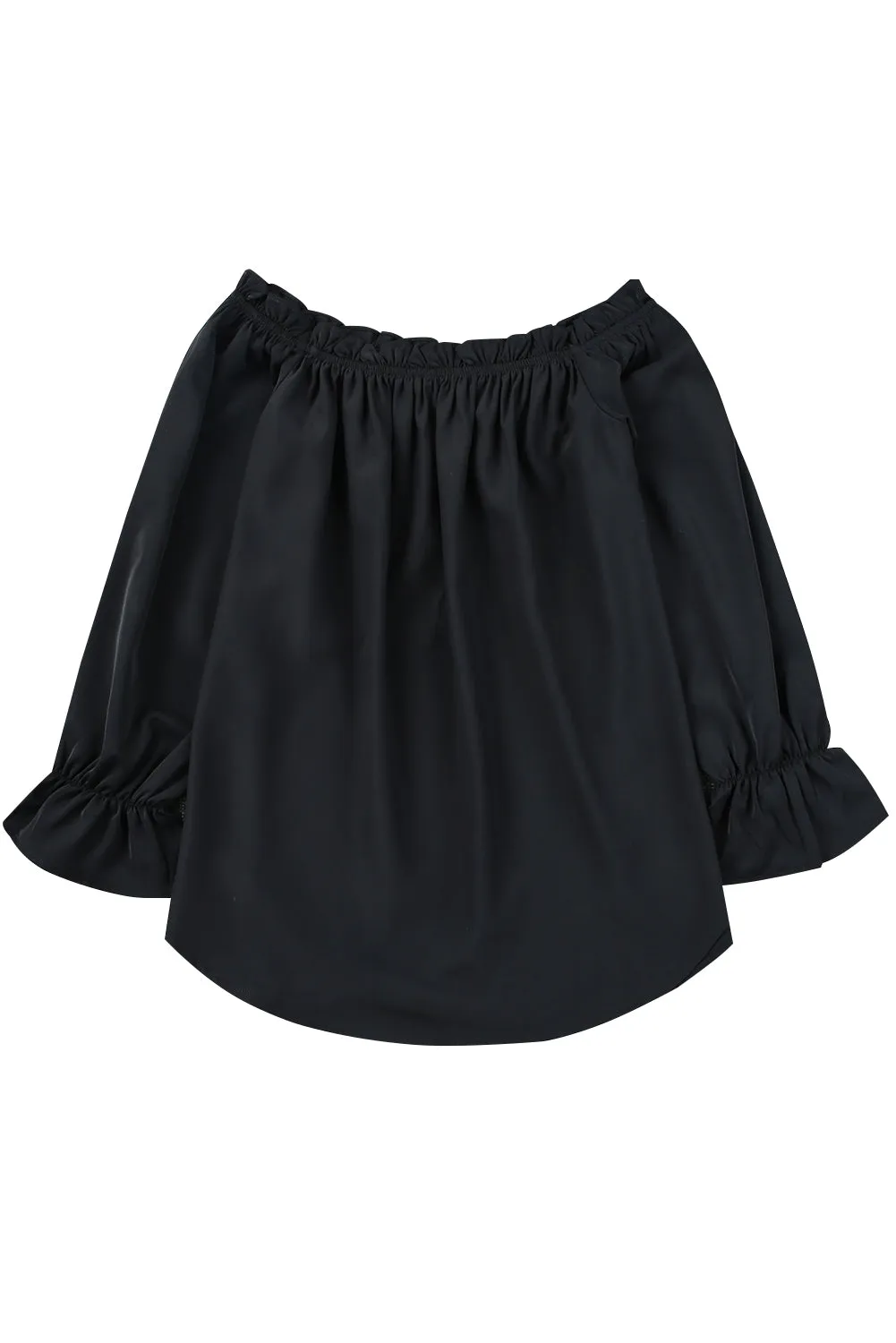 Frilled Off-shoulder Neckline Loose Blouse