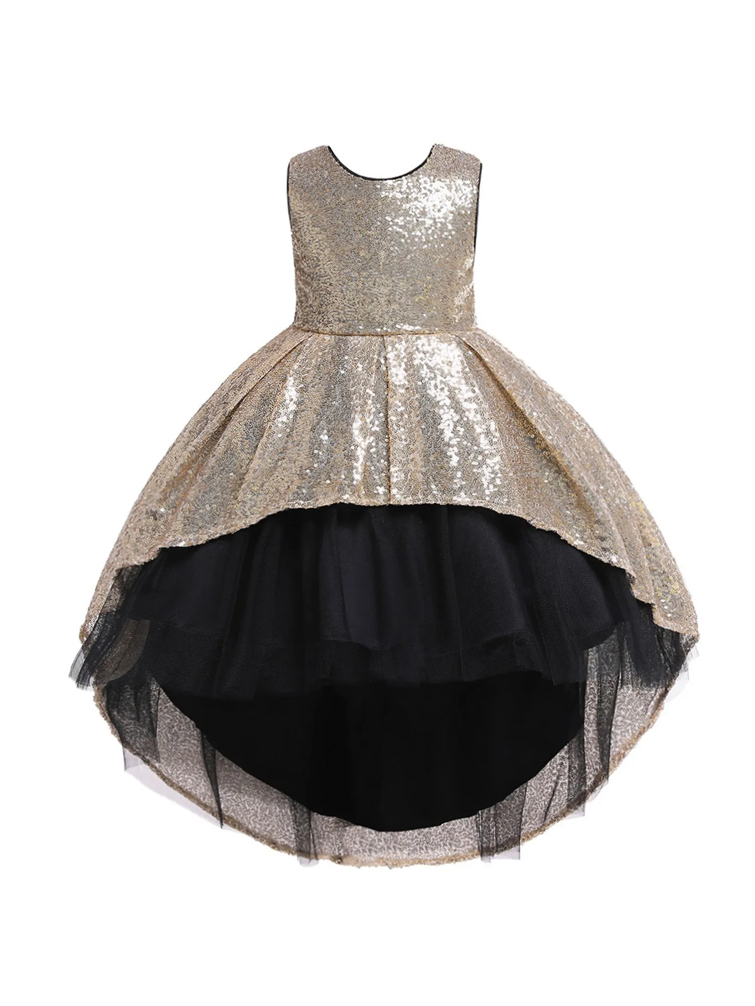 Girls Multi Color Sequin Hi-Low Skirt Tulle Christmas Dress 3-10