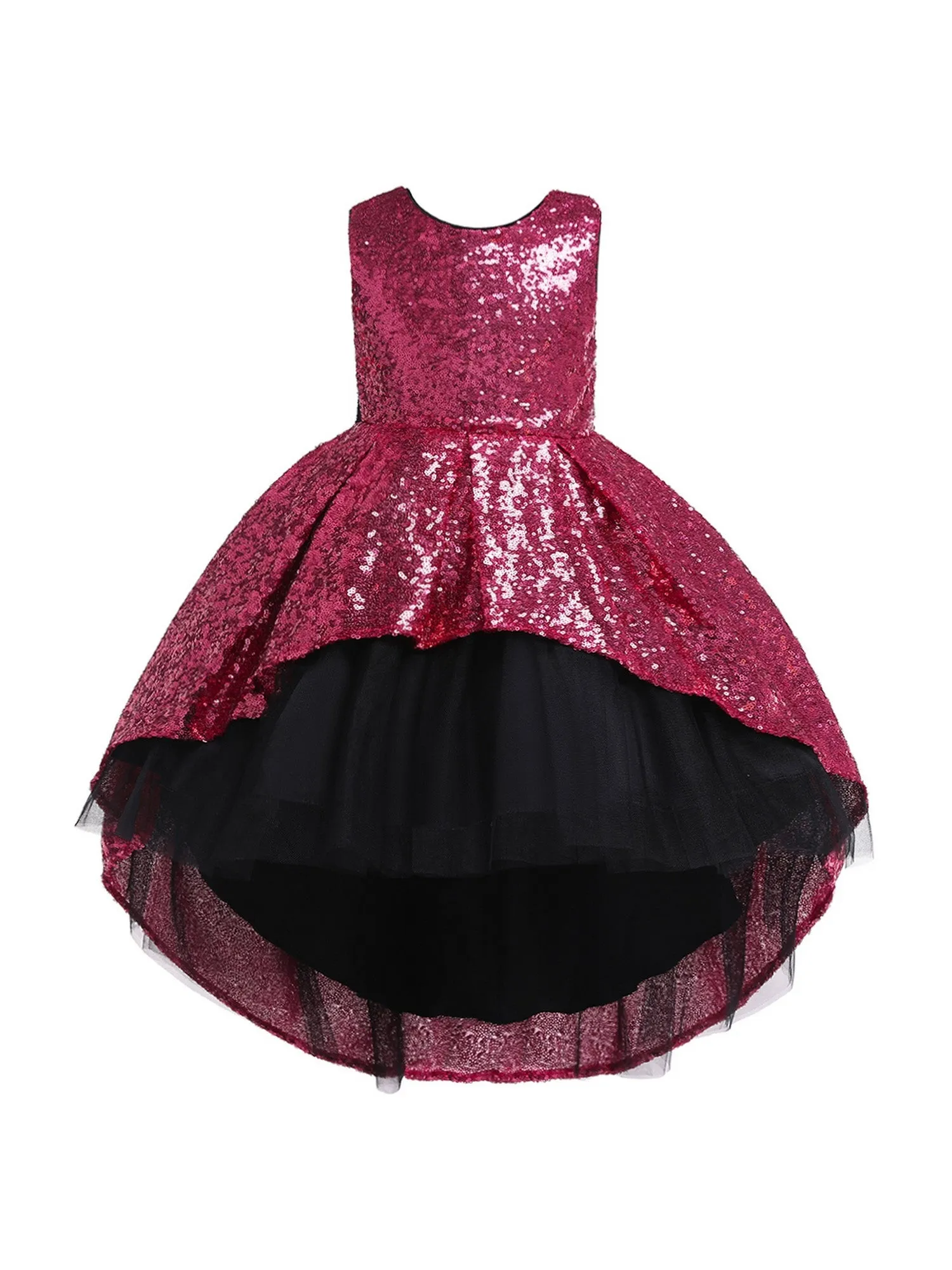 Girls Multi Color Sequin Hi-Low Skirt Tulle Christmas Dress 3-10