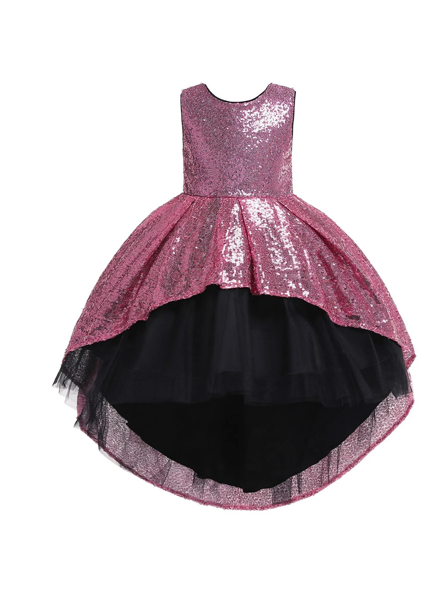 Girls Multi Color Sequin Hi-Low Skirt Tulle Christmas Dress 3-10