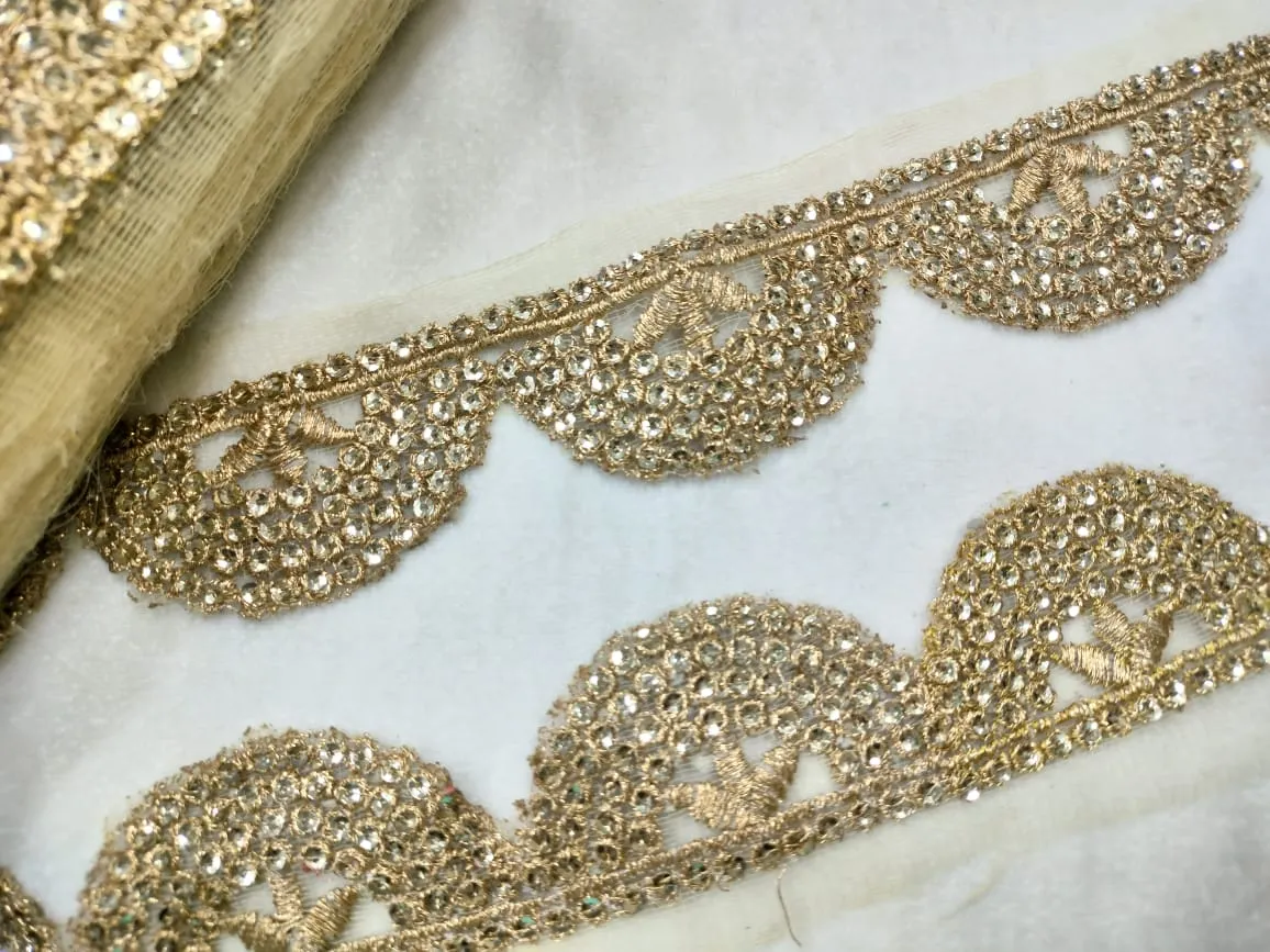 Golden Scalloped Zari Work Lace