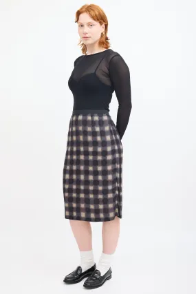 Grey & Multi Polka Dot Checkered Skirt