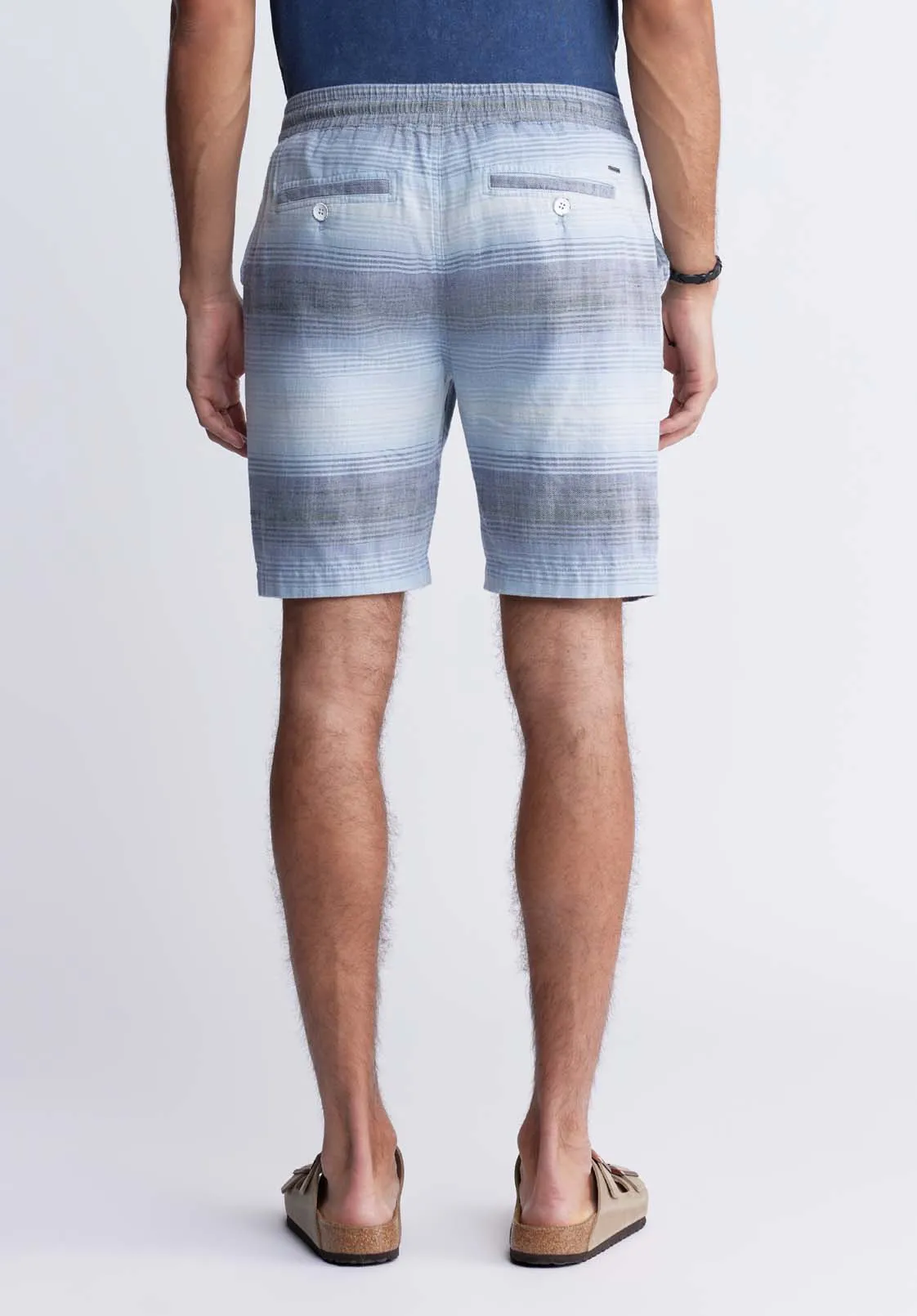 Hoggers Men's Striped Shorts in Mirage Blue - BM24349A