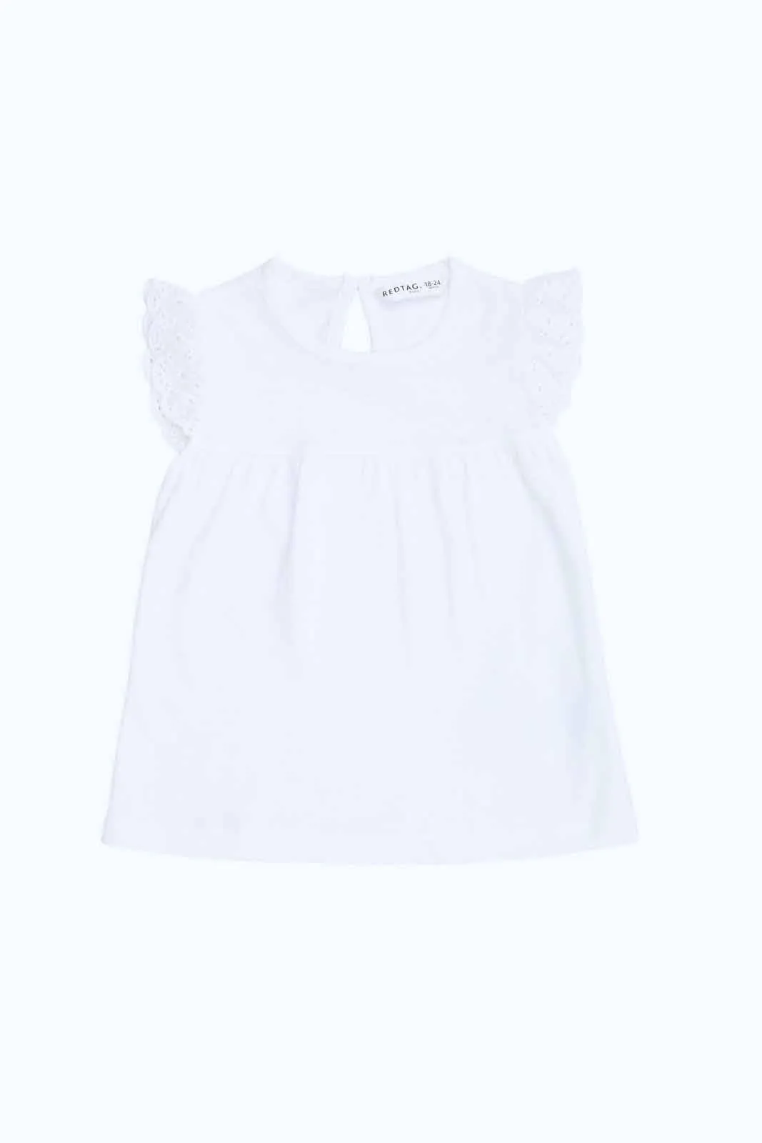 Infant Girls Grey Solid Frilled Sleeves Blouse