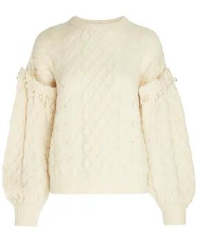 Ivory Jovy Cable Knit Sweater