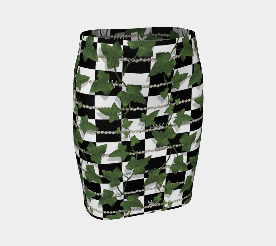 Ivy Pearls and Chess Queen Fitted Skirt