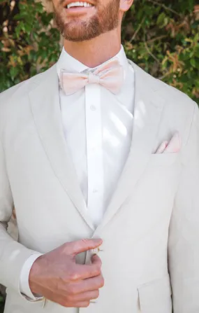 Josh Bow Tie ~ Dusty Blush Linen