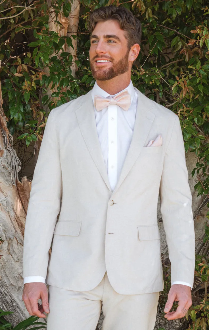 Josh Bow Tie ~ Dusty Blush Linen