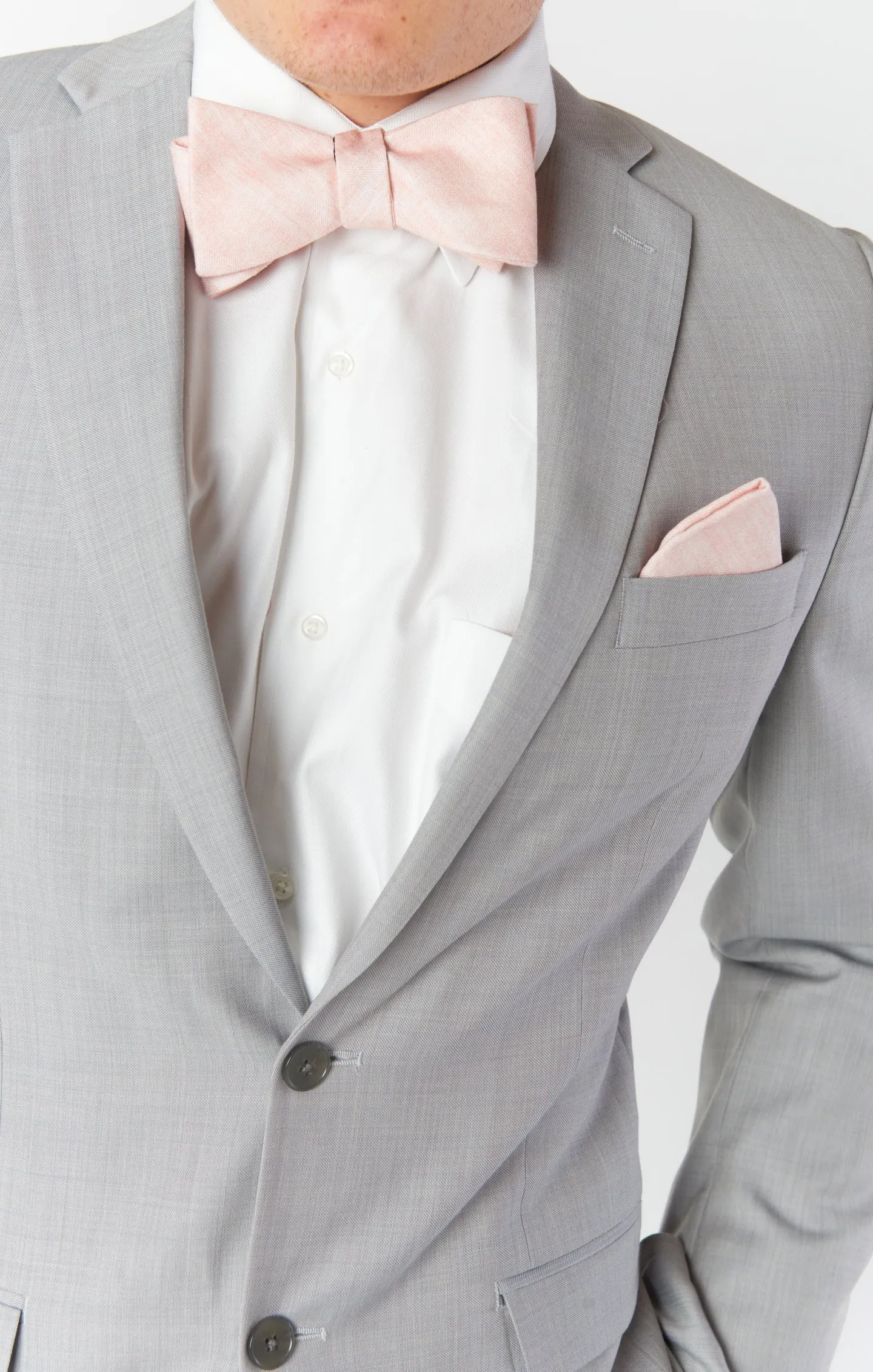 Josh Bow Tie ~ Dusty Blush Linen