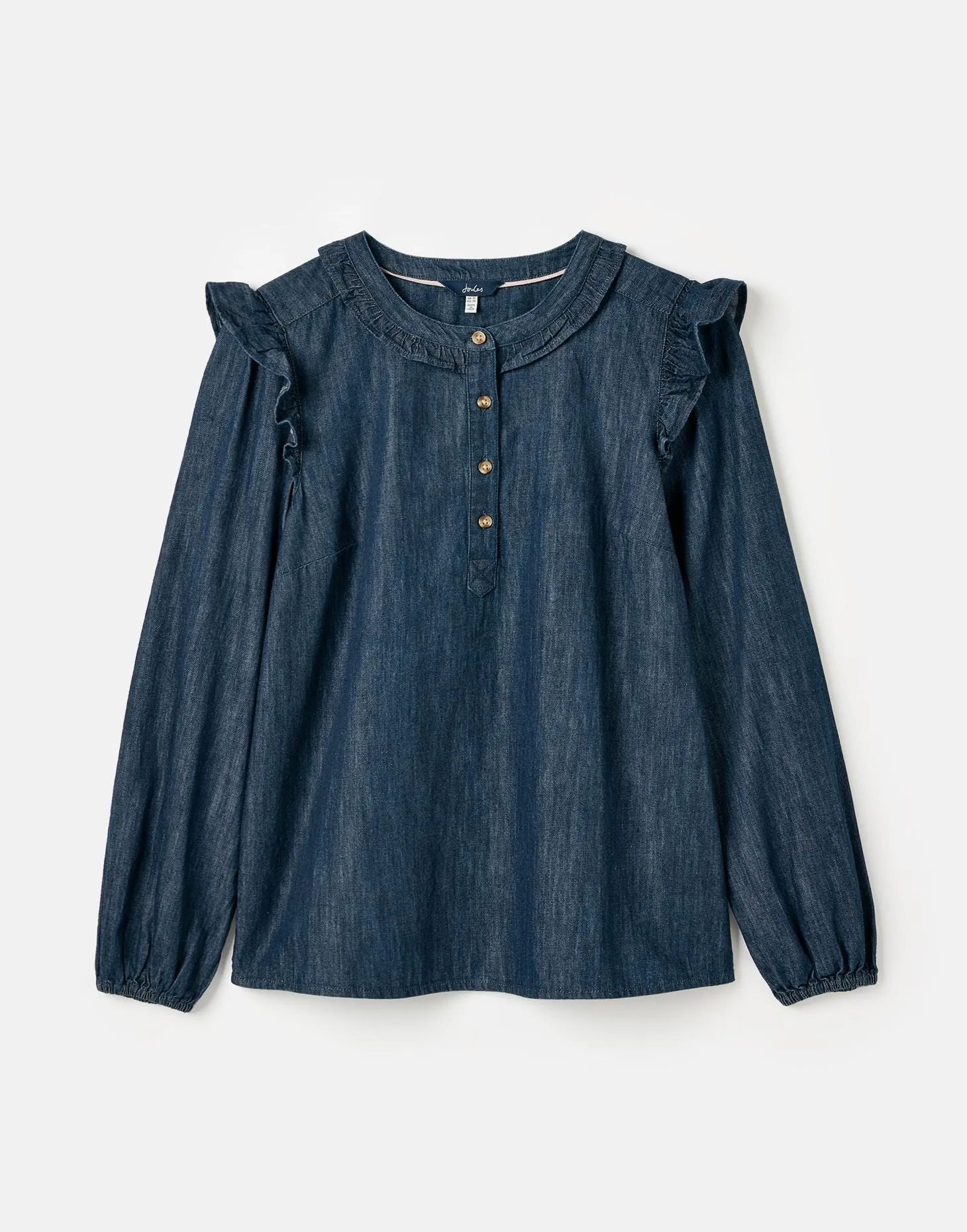 Joules Remi Frill Shoulder Chambray Blouse